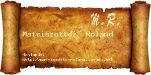 Matriszottó Roland névjegykártya